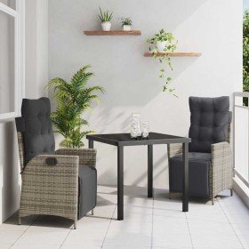 Conjunto de Comedor de Jardín 3 pcs Gris ratán sintético en Sillas de jardín | Comprar online en Foru.es