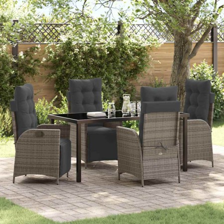 Conjunto de Comedor de Jardín 5 pcs Gris ratán sintético en Sillas de jardín | Comprar online en Foru.es