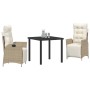 Conjunto de Comedor de Jardín 3 pcs Beige ratán sintético en Sillas de jardín | Comprar online en Foru.es