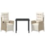 Conjunto de Comedor de Jardín 3 pcs Beige ratán sintético en Sillas de jardín | Comprar online en Foru.es