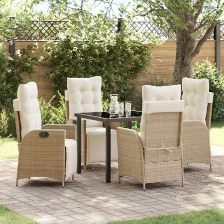 Conjunto de Comedor de Jardín 5 pcs Beige ratán sintético en Sillas de jardín | Comprar online en Foru.es