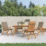 Sillas de jardín reclinables y cojines 4 uds madera maciza teca de vidaXL, Sillas de jardín - Ref: Foro24-3196471, Precio: 68...