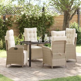 Conjunto de Comedor de Jardín 5 pcs Beige ratán sintético en Sillas de jardín | Comprar online en Foru.es