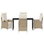 Conjunto de Comedor de Jardín 5 pcs Beige ratán sintético en Sillas de jardín | Comprar online en Foru.es