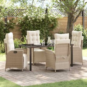 Conjunto de Comedor de Jardín 5 pcs Beige ratán sintético en Sillas de jardín | Comprar online en Foru.es