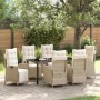 Conjunto de Comedor de Jardín 7 pcs Beige ratán sintético en Sillas de jardín | Comprar online en Foru.es
