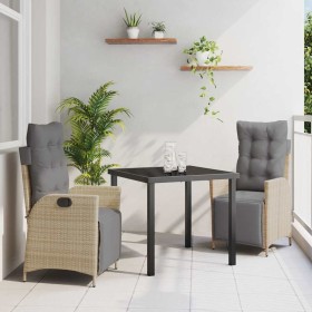 Conjunto de Comedor de Jardín 3 pcs Beige ratán sintético en Sillas de jardín | Comprar online en Foru.es