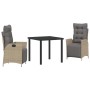 Conjunto de Comedor de Jardín 3 pcs Beige ratán sintético en Sillas de jardín | Comprar online en Foru.es