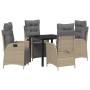 Conjunto de Comedor de Jardín 5 pcs Beige ratán sintético en Sillas de jardín | Comprar online en Foru.es