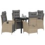 Conjunto de Comedor de Jardín 5 pcs Beige ratán sintético en Sillas de jardín | Comprar online en Foru.es