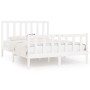 Estructura de cama de madera maciza blanca 140x200 cm de vidaXL, Camas y somieres - Ref: Foro24-3106834, Precio: 129,22 €, De...