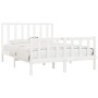 Estructura de cama de madera maciza blanca 140x200 cm de vidaXL, Camas y somieres - Ref: Foro24-3106834, Precio: 129,22 €, De...