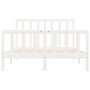 Estructura de cama de madera maciza blanca 140x200 cm de vidaXL, Camas y somieres - Ref: Foro24-3106834, Precio: 129,22 €, De...