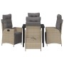 Conjunto de Comedor de Jardín 5 pcs Beige ratán sintético en Sillas de jardín | Comprar online en Foru.es