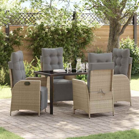 Conjunto de Comedor de Jardín 5 pcs Beige ratán sintético en Sillas de jardín | Comprar online en Foru.es