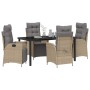 Conjunto de Comedor de Jardín 5 pcs Beige ratán sintético en Sillas de jardín | Comprar online en Foru.es
