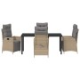 Conjunto de Comedor de Jardín 5 pcs Beige ratán sintético en Sillas de jardín | Comprar online en Foru.es