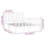 Estructura de cama madera maciza de pino blanco 120x200 cm de vidaXL, Camas y somieres - Ref: Foro24-3106699, Precio: 130,01 ...