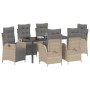 Conjunto de Comedor de Jardín 7 pcs Beige ratán sintético en Sillas de jardín | Comprar online en Foru.es