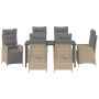Conjunto de Comedor de Jardín 7 pcs Beige ratán sintético en Sillas de jardín | Comprar online en Foru.es