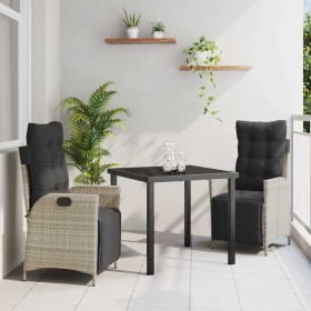Conjunto de Comedor de Jardín 3 pcs Gris Claro ratán sintético en Sillas de jardín | Comprar online en Foru.es