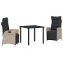 Conjunto de Comedor de Jardín 3 pcs Gris Claro ratán sintético en Sillas de jardín | Comprar online en Foru.es