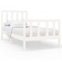 Estructura de cama madera maciza de pino blanco 90x200 cm de vidaXL, Camas y somieres - Ref: Foro24-3106689, Precio: 96,10 €,...