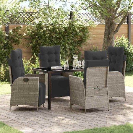 Conjunto de Comedor de Jardín 5 pcs Gris Claro ratán sintético en Sillas de jardín | Comprar online en Foru.es