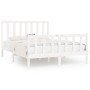 Estructura de cama de madera maciza blanca 160x200 cm de vidaXL, Camas y somieres - Ref: Foro24-3106844, Precio: 138,33 €, De...