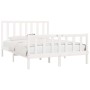 Estructura de cama de madera maciza blanca 160x200 cm de vidaXL, Camas y somieres - Ref: Foro24-3106844, Precio: 138,33 €, De...