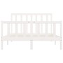 Estructura de cama de madera maciza blanca 160x200 cm de vidaXL, Camas y somieres - Ref: Foro24-3106844, Precio: 138,33 €, De...
