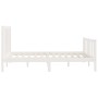 Estructura de cama de madera maciza blanca 160x200 cm de vidaXL, Camas y somieres - Ref: Foro24-3106844, Precio: 138,33 €, De...