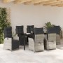 Conjunto de Comedor de Jardín 7 pcs Gris claro ratán sintético en Sillas de jardín | Comprar online en Foru.es