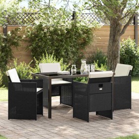 Conjunto de Comedor de Jardín 5 pcs Negro ratán sintético en Sillas de jardín | Comprar online en Foru.es
