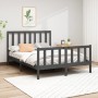Estructura de cama madera maciza de pino gris 150x200 cm de vidaXL, Camas y somieres - Ref: Foro24-3106710, Precio: 150,22 €,...
