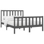 Estructura de cama madera maciza de pino gris 150x200 cm de vidaXL, Camas y somieres - Ref: Foro24-3106710, Precio: 150,22 €,...
