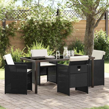 Conjunto de Comedor de Jardín 5 pcs Negro ratán sintético en Sillas de jardín | Comprar online en Foru.es