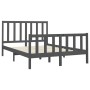 Estructura de cama madera maciza de pino gris 150x200 cm de vidaXL, Camas y somieres - Ref: Foro24-3106710, Precio: 150,22 €,...