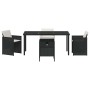 Conjunto de Comedor de Jardín 5 pcs Negro ratán sintético en Sillas de jardín | Comprar online en Foru.es