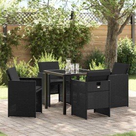 Conjunto de Comedor de Jardín 5 pcs Negro ratán sintético en Sillas de jardín | Comprar online en Foru.es