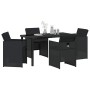 Conjunto de Comedor de Jardín 5 pcs Negro ratán sintético en Sillas de jardín | Comprar online en Foru.es