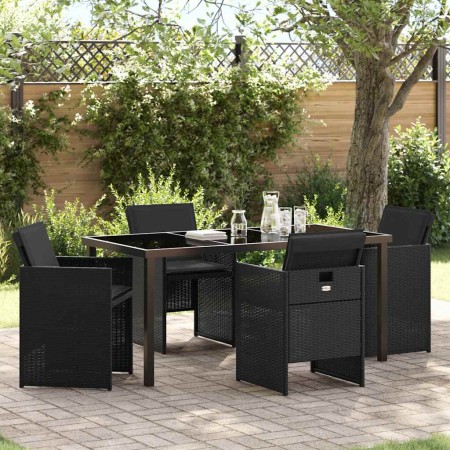 Conjunto de Comedor de Jardín 5 pcs Negro ratán sintético en Sillas de jardín | Comprar online en Foru.es