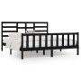 Estructura de cama de madera maciza de pino negra 200x200 cm de vidaXL, Camas y somieres - Ref: Foro24-3107637, Precio: 205,9...