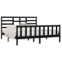Estructura de cama de madera maciza de pino negra 200x200 cm de vidaXL, Camas y somieres - Ref: Foro24-3107637, Precio: 205,9...