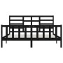 Estructura de cama de madera maciza de pino negra 200x200 cm de vidaXL, Camas y somieres - Ref: Foro24-3107637, Precio: 205,9...