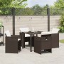 Conjunto de Comedor de Jardín 5 pcs Marrón ratán sintético en Sillas de jardín | Comprar online en Foru.es