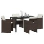 Conjunto de Comedor de Jardín 5 pcs Marrón ratán sintético en Sillas de jardín | Comprar online en Foru.es