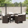 Conjunto de Comedor de Jardín 5 pcs Marrón ratán sintético en Sillas de jardín | Comprar online en Foru.es