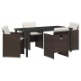 Conjunto de Comedor de Jardín 5 pcs Marrón ratán sintético en Sillas de jardín | Comprar online en Foru.es