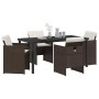 Conjunto de Comedor de Jardín 5 pcs Marrón ratán sintético en Sillas de jardín | Comprar online en Foru.es